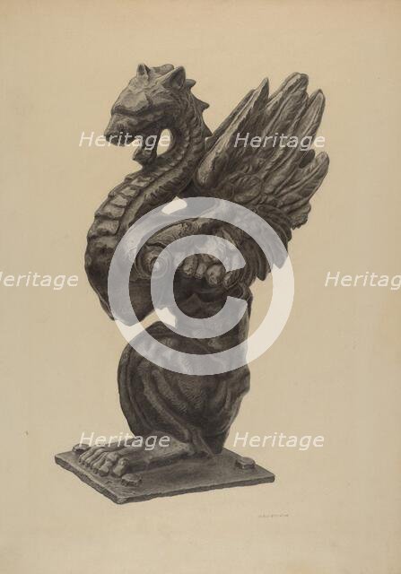 Newel Figure, c. 1939. Creator: Milton Grubstein.