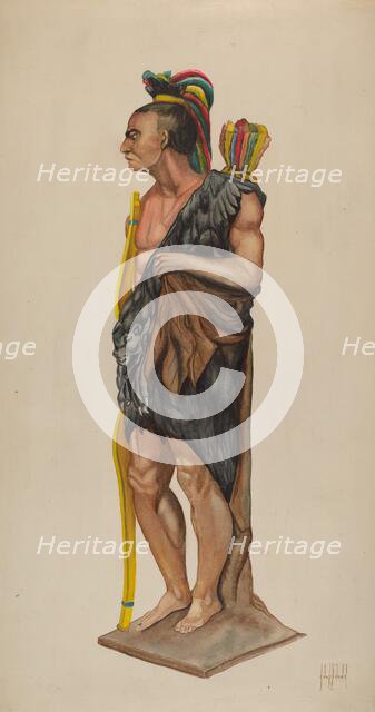 Cigar Store Indian, c. 1939. Creator: Charles R. Shane.