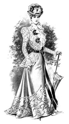 Ladies' Page: a charming fête gown, 1898. Creator: Picador.