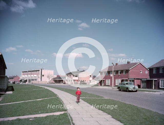 Street on a housing estate, c1955-1965 (?). Creator: Arthur Charles Kirby Ware.