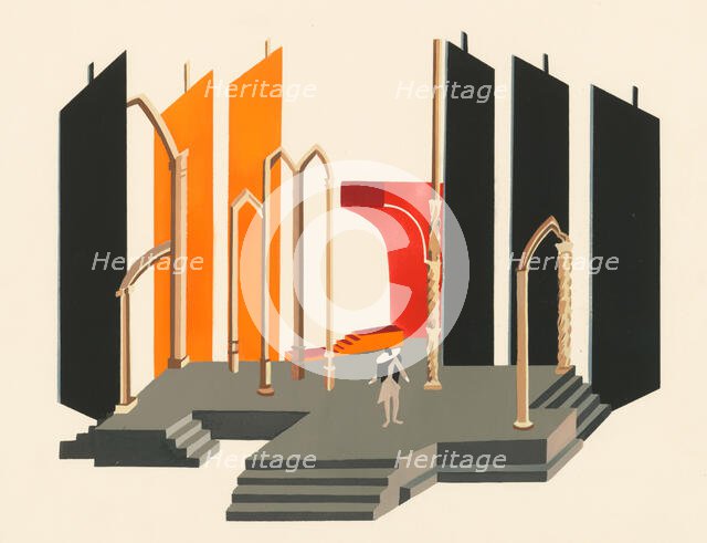 Scenic design from the portfolio Décors de Théâtre, 1930. Creator: Exter, Alexandra Alexandrovna (1882-1949).