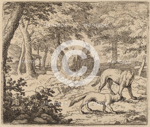 Reynard and the Wolf before the Fish Cart, probably c. 1645/1656. Creator: Allart van Everdingen.