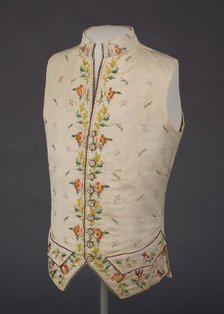 Waistcoat, France, Embroidered 1780s; altered 1795-1805. Creator: Unknown.