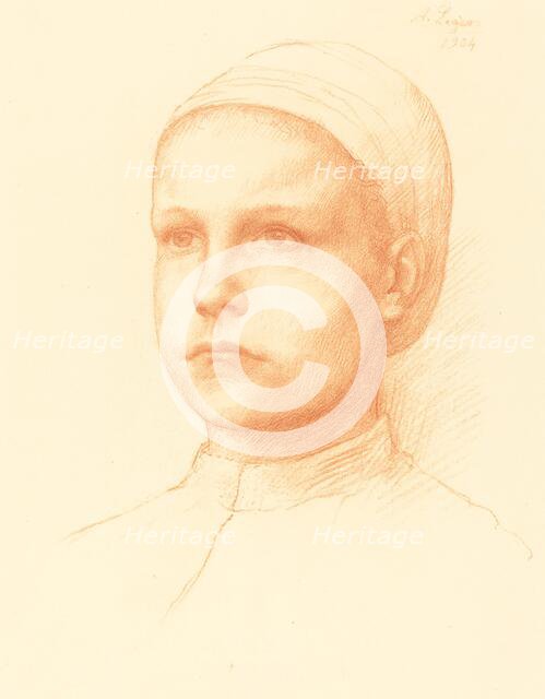 Young Peasant (Jeune paysanne), 1904. Creator: Alphonse Legros.