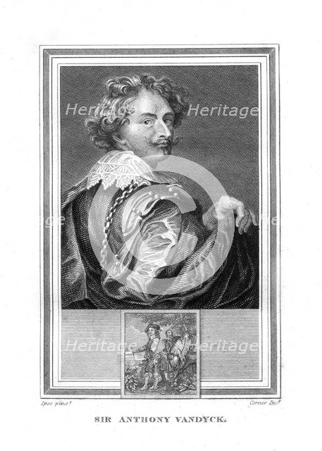 Sir Anthony (Anton) van Dyck, (1599-1641), Flemish painter, 1825.Artist: John Corner