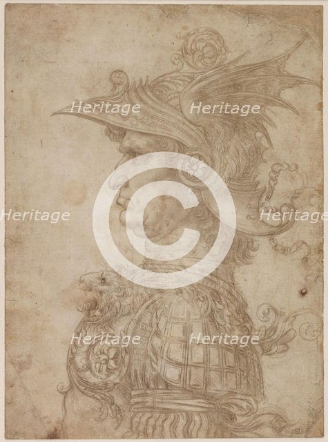 A bust of a warrior in profile to left, 1475-1480. Creator: Leonardo da Vinci (1452-1519).