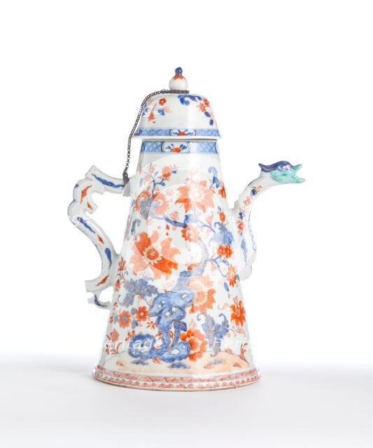 Coffee pot with lid and chain, 1740. Creator: Unknown.