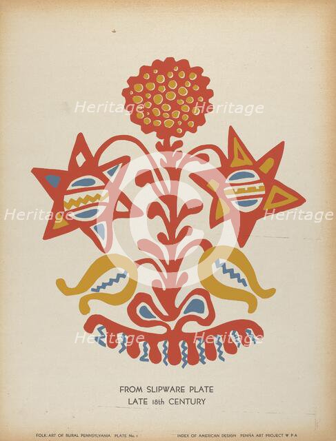 Plate 11: From the Portfolio "Folk Art of Rural Pennsylvania", c. 1939. Creator: Unknown.