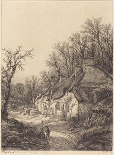 Cottages in Winter, 1840. Creator: Eugene Blery.