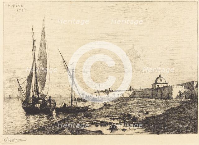 Port of San Remo, 1878. Creator: Adolphe Appian.