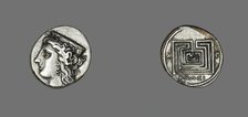 Drachm (Coin) Depicting the Goddess Hera, 350-220 BCE. Creator: Unknown.