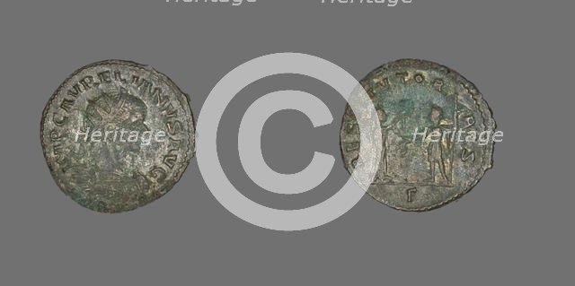 Antoninianus (Coin) Portraying Emperor Aurelian, 270-275. Creator: Unknown.