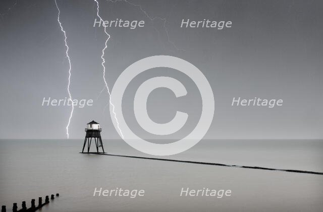 Dovercourt Low Light, Dovercourt Lighthouses and Causeway, Essex, 2019. Creator: James O Davies.