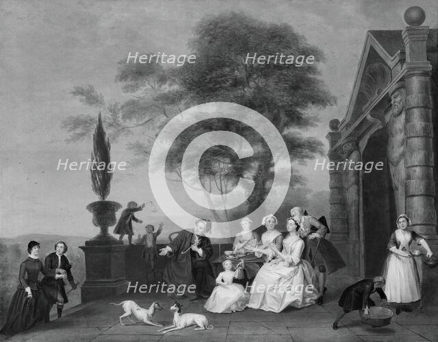 Family Group on a Terrace, c. 1740. Creator: John Theodore Heins.
