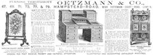 Oetzmann & Co., furniture, 1883.  Creator: Unknown.