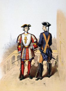 Royal guard to the king, and cavalier, 18th century (1887). Artist: A Lemercier