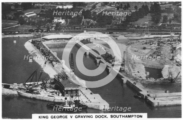 King George V Graving Dock, Southhampton, 1936. Artist: Unknown