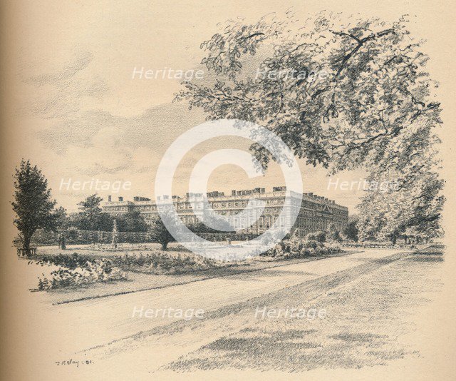 'The Garden Fronts of Hampton Court Palace', 1902. Artist: Thomas Robert Way.