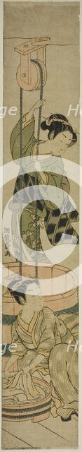 Women Washing Clothes at Well, c. 1764/75. Creator: Isoda Koryusai.