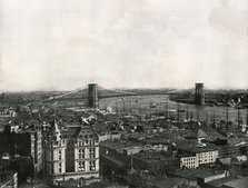General view showing the Brooklyn Bridge, New York, USA, 1895.  Creator: Unknown.