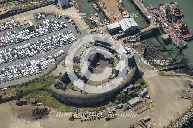 Garrison Point Fort, a coastal fort constructed in 1872, part of Sheerness defences, Kent, 2024. Creator: Damian Grady.