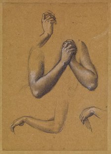 St George Series - Studies of Arms and Hands for 'St George slaying the Dragon' and..., 1865-66. Creator: Sir Edward Coley Burne-Jones.