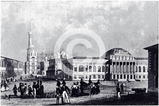 View of the Armory in Moscow, ca 1835. Artist: Anonymous  