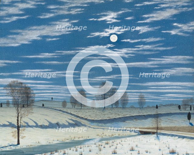 Winter Scene in Moonlight, 1869. Creator: Henry Farrer.