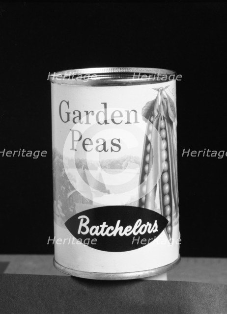 Batchelors Garden Peas tin, 1963.  Artist: Michael Walters
