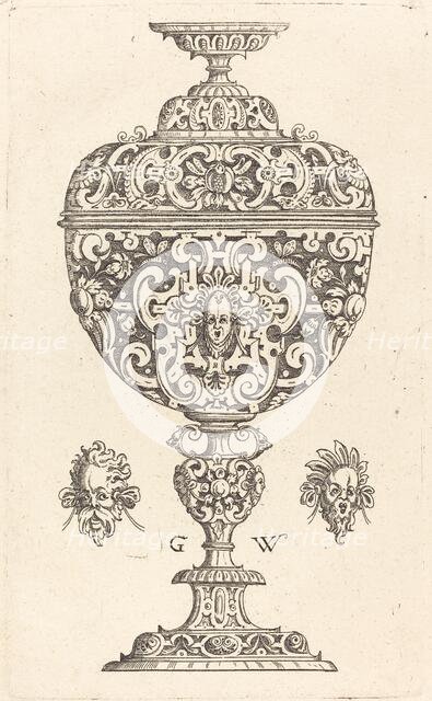 Goblet decorated with a masque with open mouth, published 1579. Creator: Georg Wechter I.