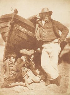 Newhaven Fisherman with Two Boys, 1843-47. Creators: David Octavius Hill, Robert Adamson, Hill & Adamson.
