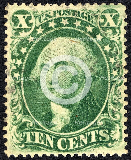 10c Washington type III single, 1857. Creator: Unknown.