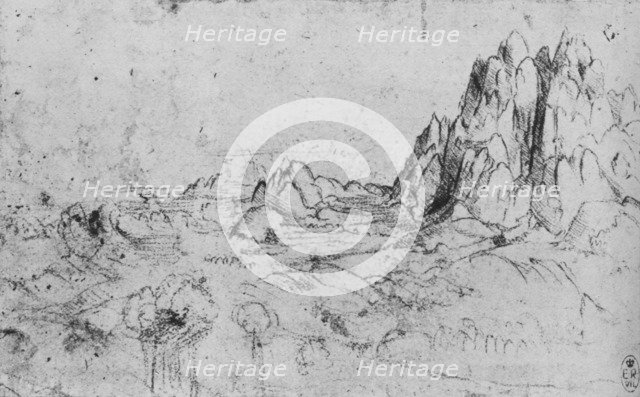 'View of a Mountain Range', c1480 (1945). Artist: Leonardo da Vinci.