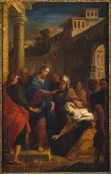 Jesus and the bleeding woman, c1695. Creator: Louis de Boullogne II.