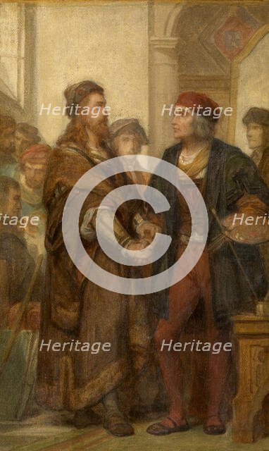 Albrecht Dürer Visiting Quinten Massijs, (c1500s), c1860s. Creator: Nicaise de Keyser.