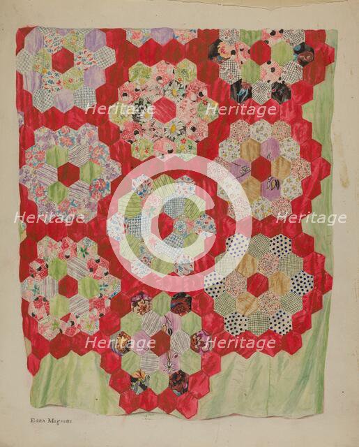 Patchwork for Quilting, c. 1939. Creator: Edith Magnette.