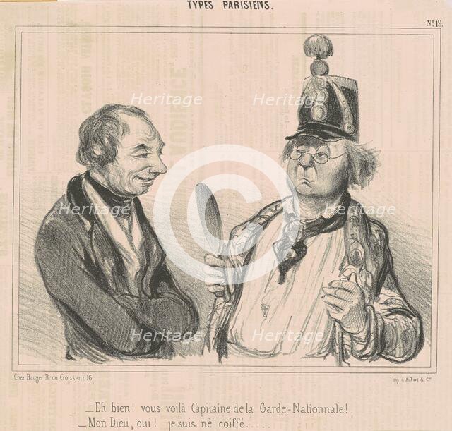 Eh bien! Vous voila Capitaine de la Garde-Nationnale!, 19th century.  Creator: Honore Daumier.