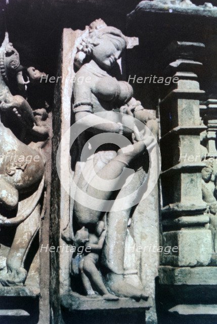 Erotic Sculpture, Khajuraho, India. c950-1050. (20th century). Artist: Unknown