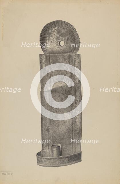 Candle Sconce, c. 1940. Creator: Amelia Tuccio.