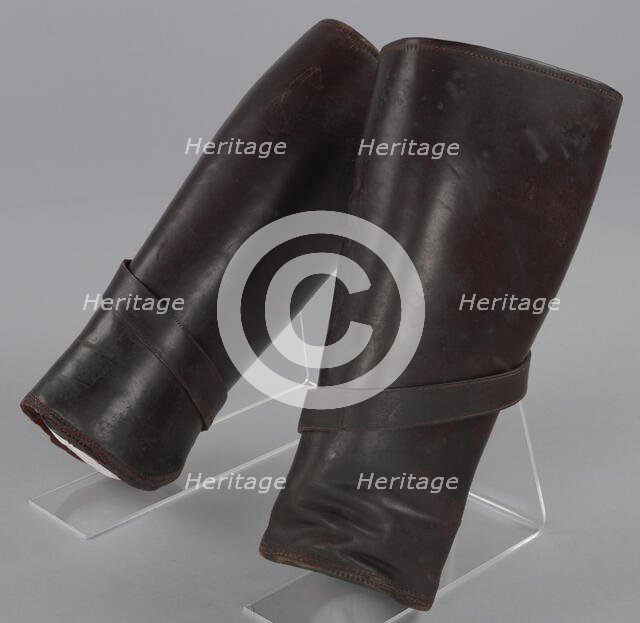 Leather leggings worn by Peter L. Robinson, Sr. during World War I, ca. 1917. Creator: Unknown.