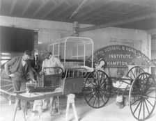 Hampton Institute, Va., 1899 - Classroom scenes - painting carriages, 1899 or 1900. Creator: Frances Benjamin Johnston.