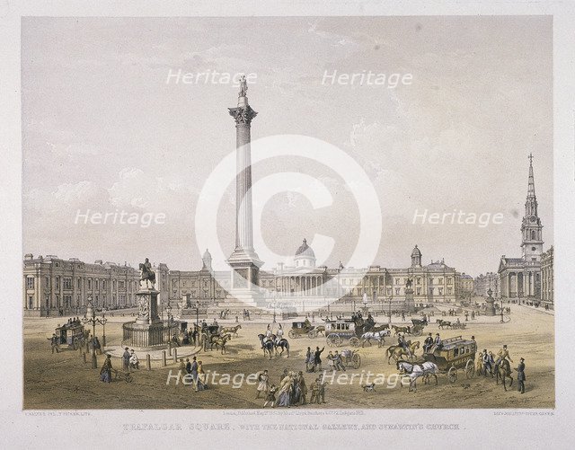 Trafalgar Square, Westminster, London, 1852. Artist: Day & Son
