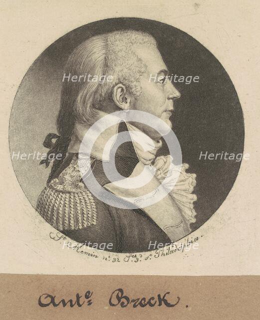 Anthony Breck, 1798. Creator: Charles Balthazar Julien Févret de Saint-Mémin.