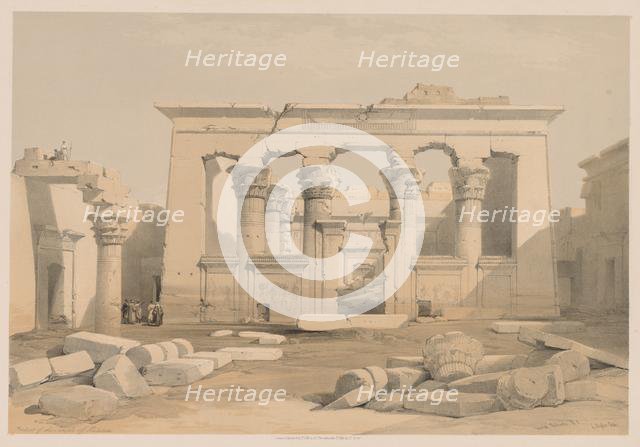 Egypt and Nubia: Volume I - No. 28, Portico of the Temple of Kalabshi, 1838. Creator: Louis Haghe (British, 1806-1885).
