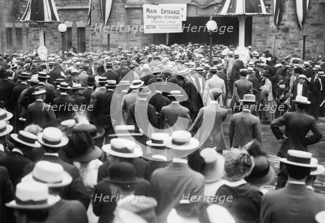 Crowd in front of Convention Hall, Baltimore, Md., 1912. Creator: Bain News Service.
