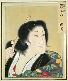 Leaf from Album of Actor Portraits, c. 1790-1810. Creator: Shorakusai (Japanese).