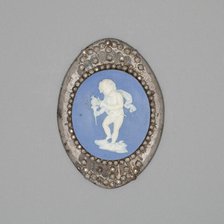 Medallion with Cupid Lighting His Wick, Burslem, Late 18th century. Creator: Wedgwood.