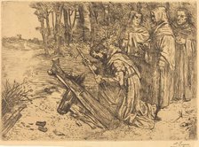 Monks Chopping Wood (Les moines bucherons). Creator: Alphonse Legros.