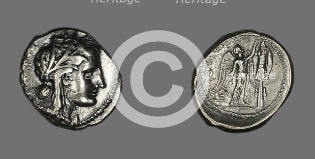 Tetradrachm (Coin) Depicting the Goddess Persephone, 310-305 BCE. Creator: Unknown.