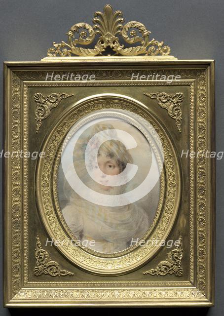 Portrait of a Woman in a White Dress, 1813. Creator: Jean-Baptiste Isabey (French, 1767-1855).